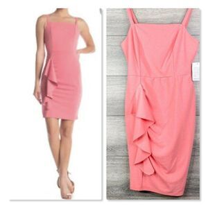 Bebe Coral Cascading Ruffle Front Tank Dress size 12- NEW